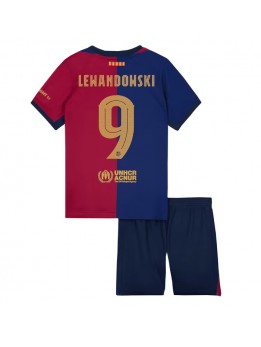 Barcelona Robert Lewandowski #9 Dječji Domaci Dres kompleti 2024-25 Kratak Rukavima (+ kratke hlače)